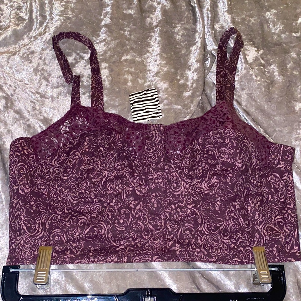 Red wine colored crop top bustier